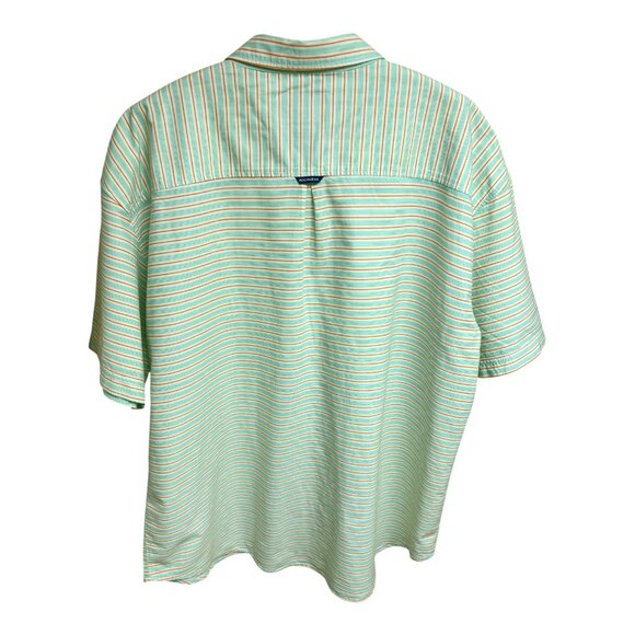 Y2K Rocawear Classic Green Vertical Striped Button Down SS Shirt - Picture 6 of 10